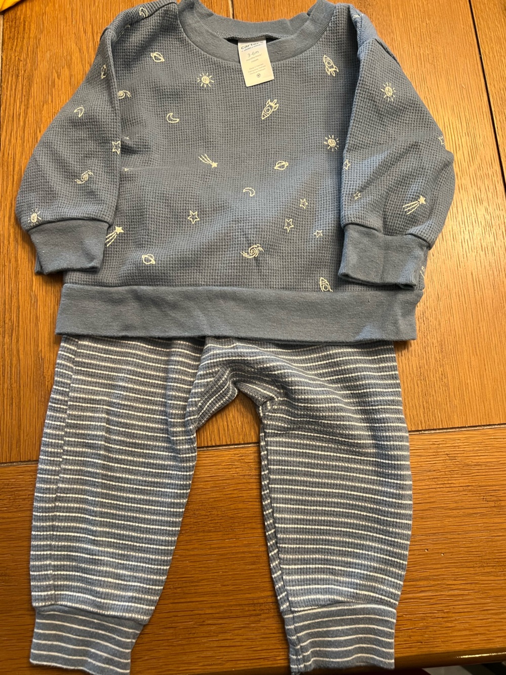 Carter's Gray Star & Stripe Waffle Knit Leggings